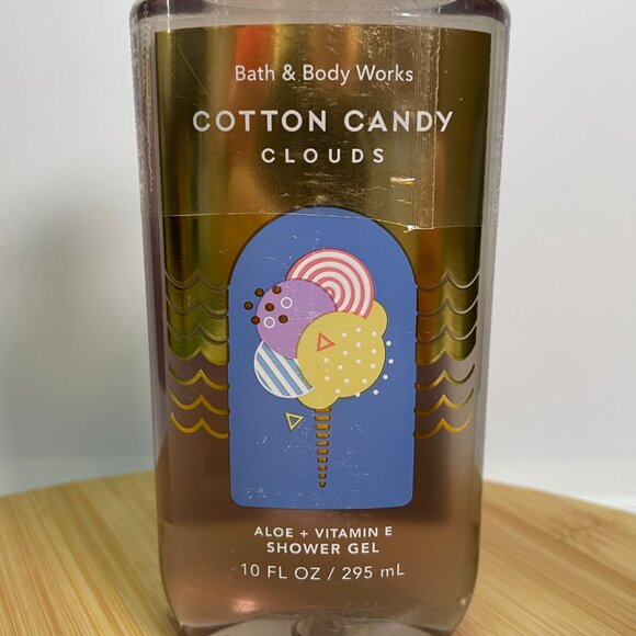 Bath & Body Works Cotton Candy Clouds Shower Gel Body Wash 10 oz Vitamin E - Picture 2 of 4